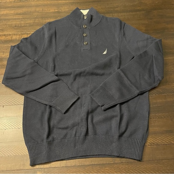 Nautica‎ Buttonmock Cotton Sweater - Picture 1 of 3